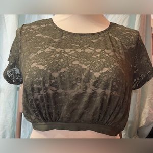 Torrid Curves 3X olive lace top